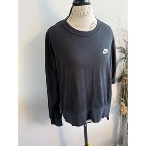 Nike Womens Black Relaxed Crewneck Sweatshirt Futura Logo RN56323 L